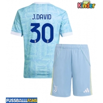 Juventus Jonathan David #30 Auswärts Trikotsatz Kinder 2025-26 Kurzarm (+ Kurze Hosen)